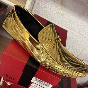 Amalfi Men's Shiny Gold Slip-On Loafers